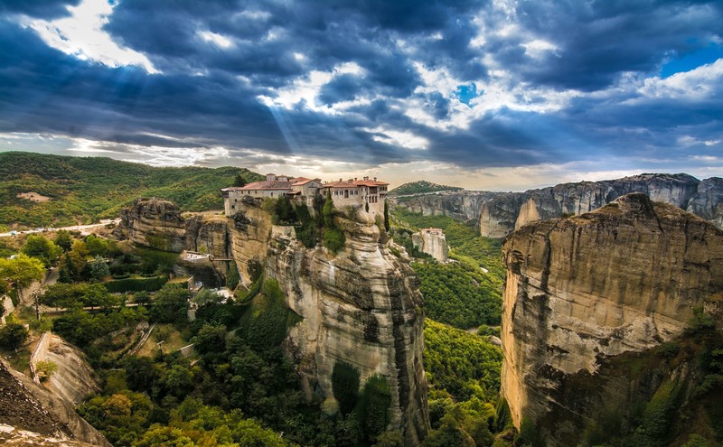 nature, landscape, blue, sky, Greece, Kalampaka