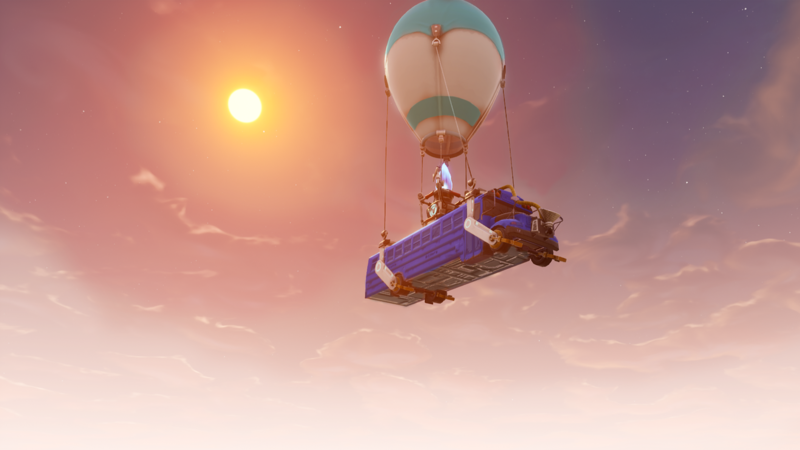 Fortnite, PC gaming, screen shot, hot air balloons