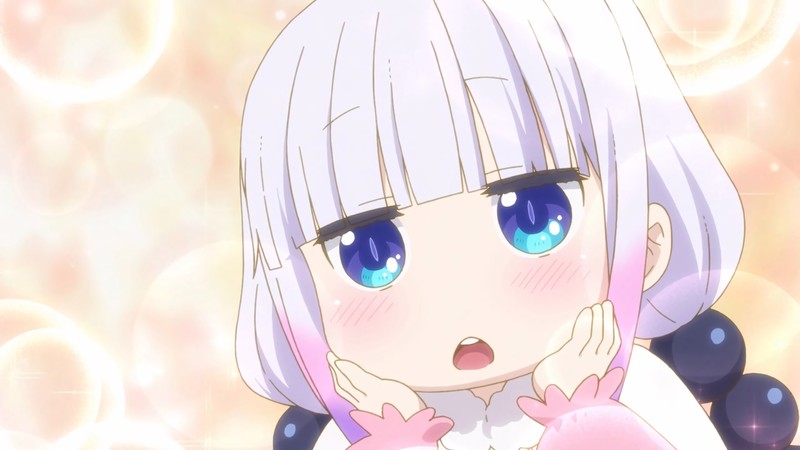 anime, anime girls, blue eyes, white skin, Kobayashi-san Chi no Maid Dragon, Kanna Kamui (Kobayashi-san Chi no Maid Dragon), film stills, white hair