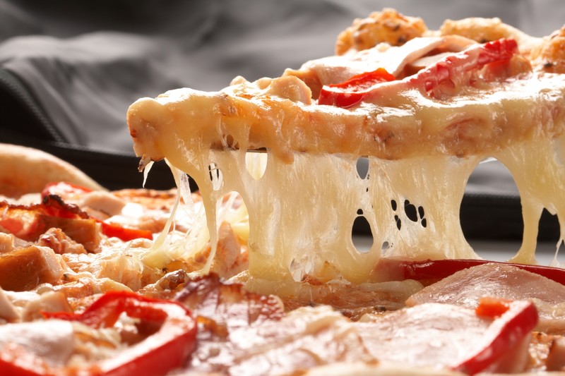 pizza, melted, cheese, tomatoes, Mozzarella