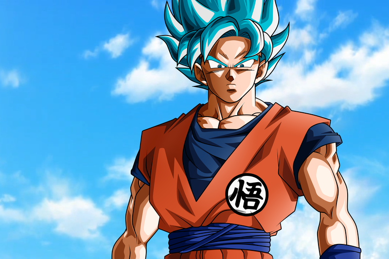 Dragon Ball Super, Son Goku, Super Saiyajin Blue, Super Saiyan Blue, Dragon Ball, cyan hair, cyan