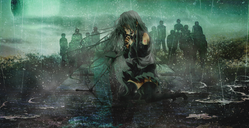 Vocaloid, anime girls, Hatsune Miku, black stockings