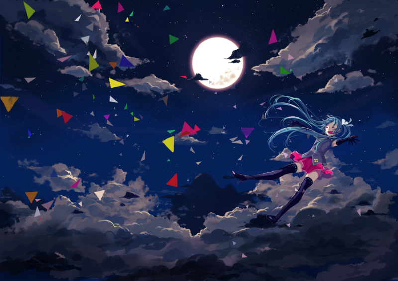 Vocaloid, anime girls, Hatsune Miku, black stockings