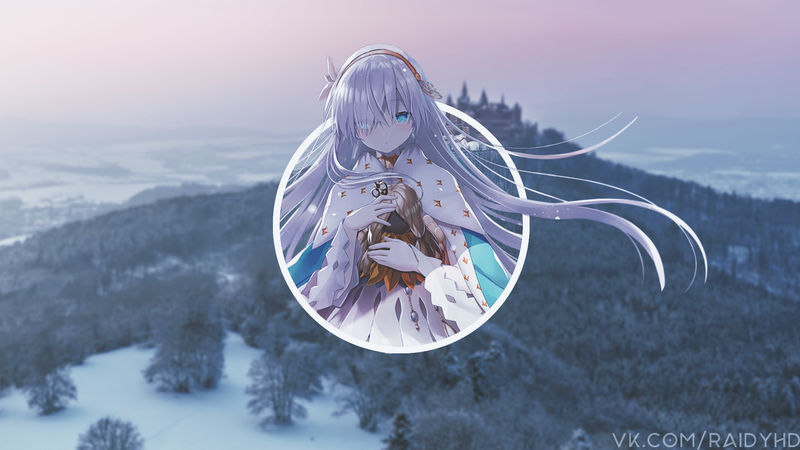 anime girls, winter, anime, picture-in-picture