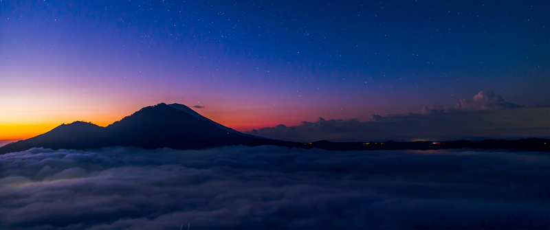 landscape, mountains, clouds, sunset, sky, stars, photography