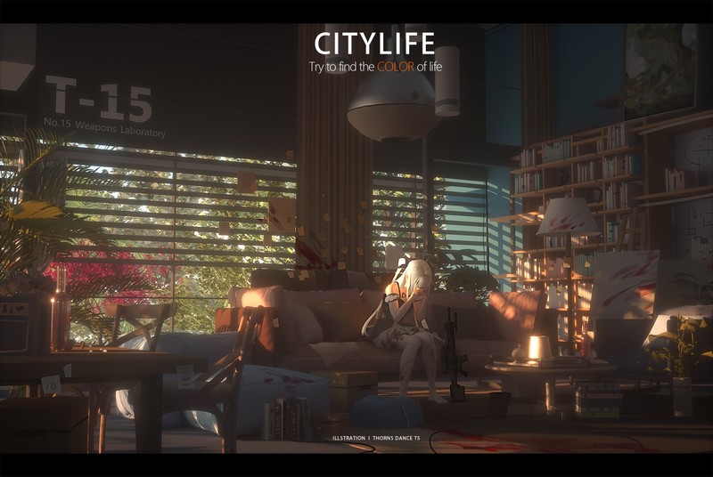 anime girls, anime, numbers, room, interior, T5