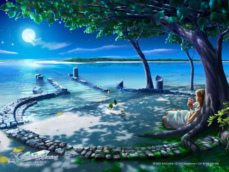 landscape, beach, fantasy art
