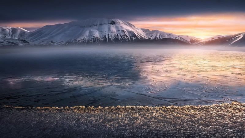 landscape, nature, mountains, snow, ice, winter