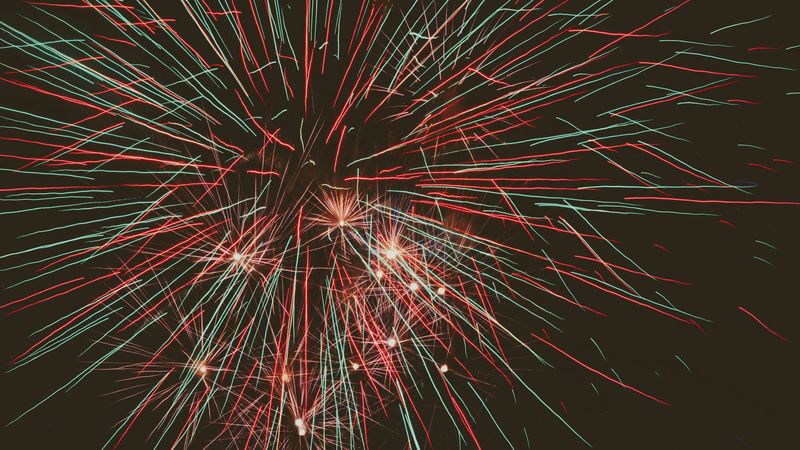 fireworks, salute, sparks, colorful, night, darkness, 4k