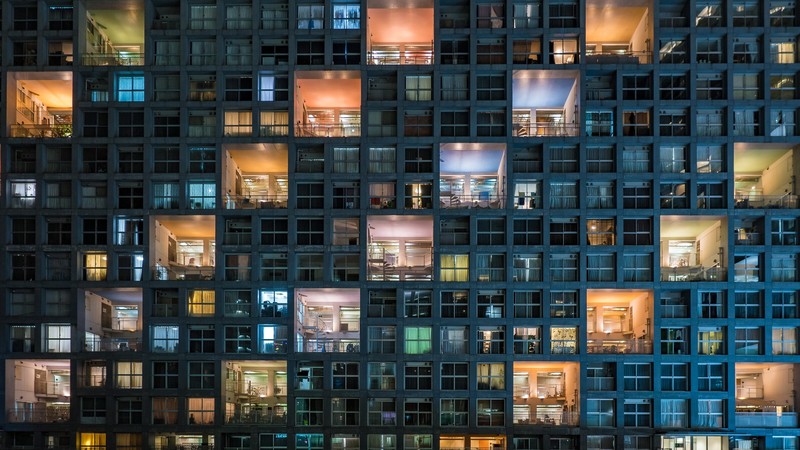 Tokyo, architecture, building, window, lights