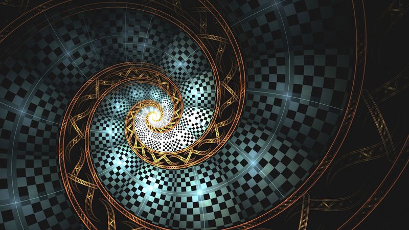spiral, fractal, glow, twisted, abstraction, 4k
