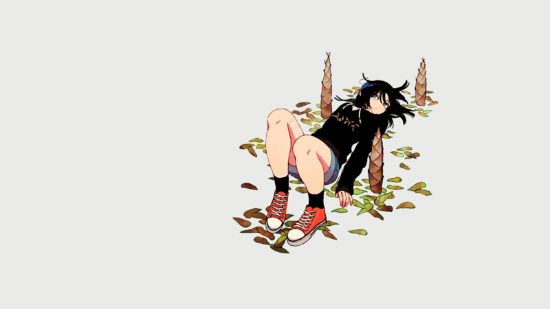 anime, manga, anime girls, gray, gray background, simple background, sneakers, Converse, legs