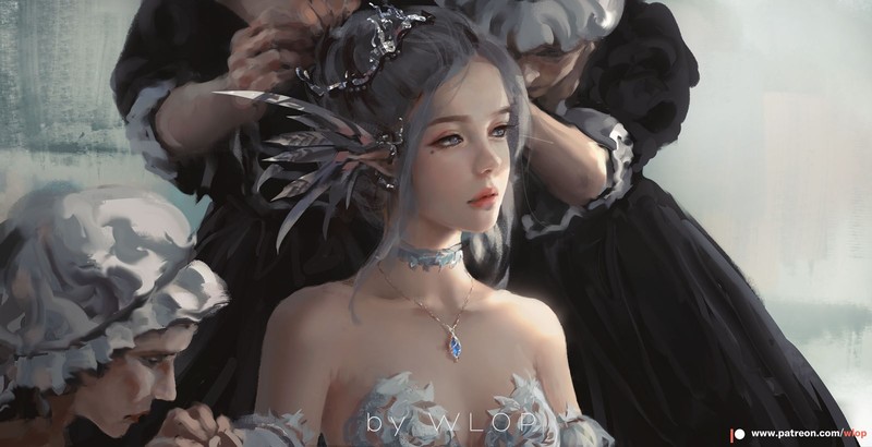 anime girls, WLOP