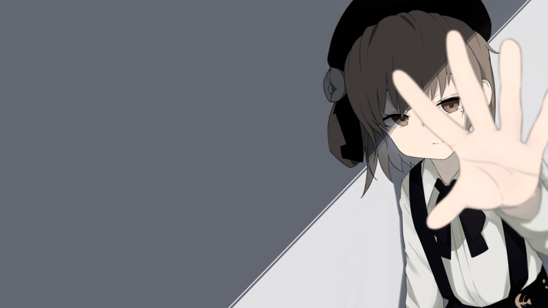 anime, manga, anime girls, simple background, shadow, grey, suspenders