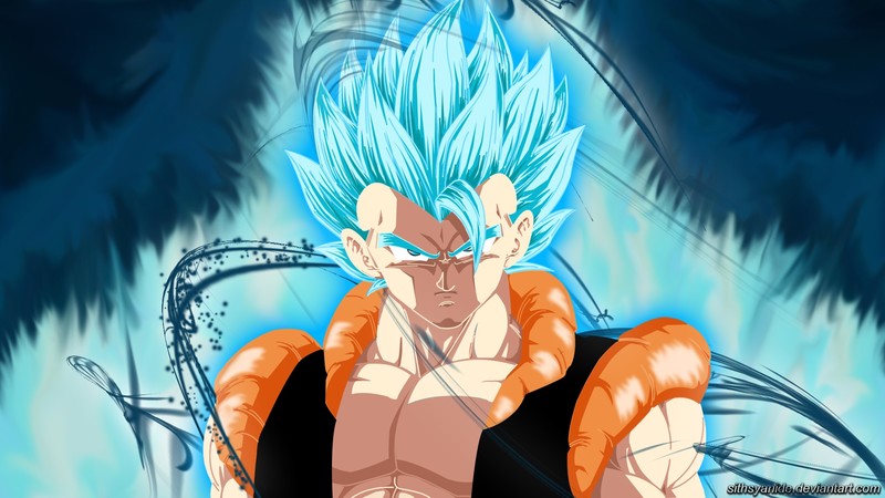 Gogeta, Super Saiyan Blue, Dragon Ball Super, Dragon Ball, cyan
