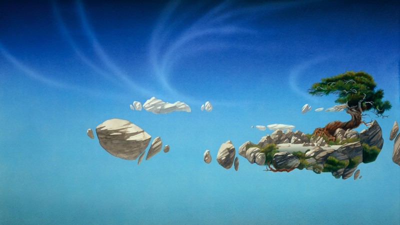 Yes, drawing, floating island
