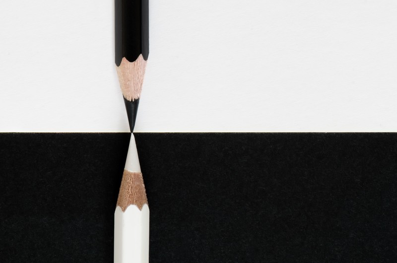 minimalism, pencils, white, black, contrast, symmetry