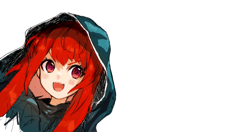 anime, manga, white, grey, simple background, anime girls, redhead