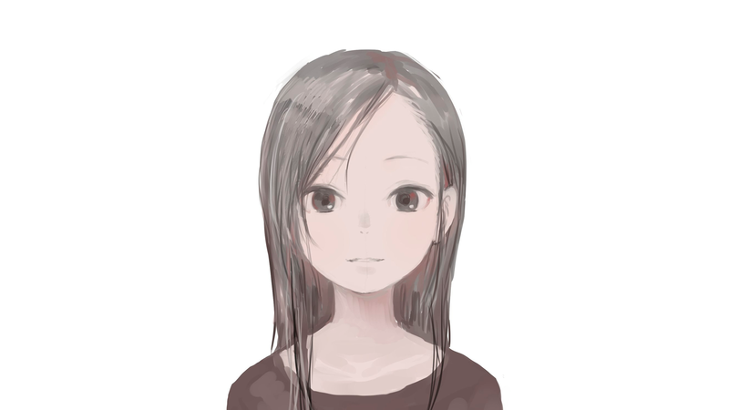 anime, manga, anime girls, white, grey, simple background