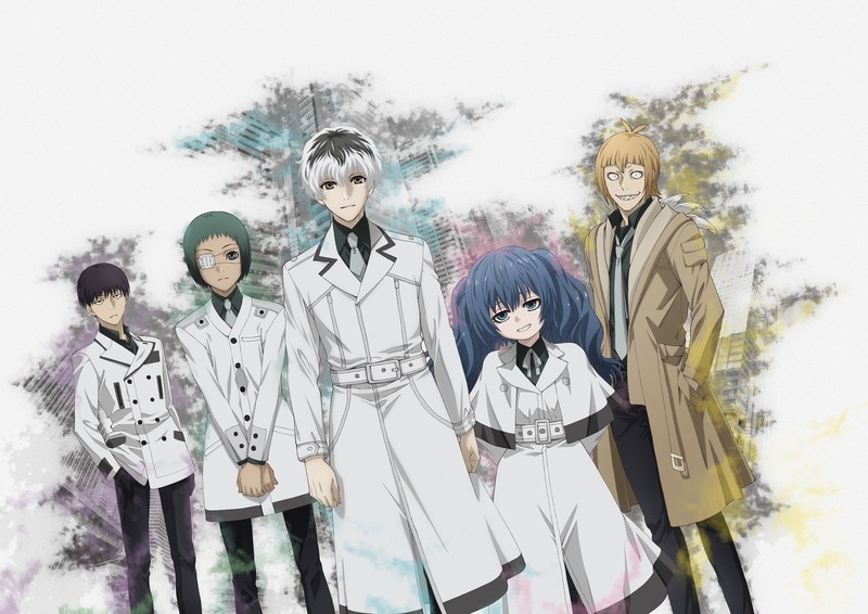 anime, Tokyo Ghoul, Tokyo Ghoul:re, Ginshi Shirazu, Shirazu Ginshi, Sasaki Haise, Urie Kuki, Mutsuki Tooru, Yonebayashi Saiko