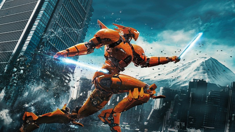Pacific Rim, Pacific Rim : Uprising, Jaegers, Robots, science fiction, cyan