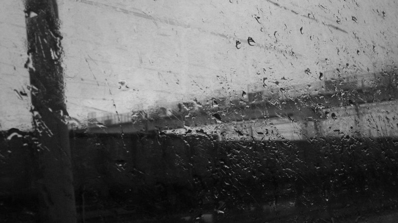 rain, window, monochrome, water drops