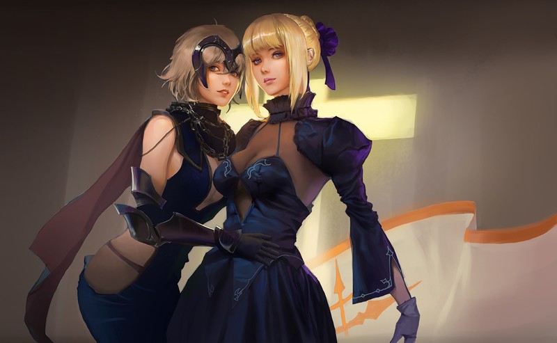 Fate/Grand Order, Avenger (Fate/Grand Order), Saber Alter, Jeanne (Alter) (Fate/Grand Order), Artoria Pendragon, anime girls, video games, Fate Series