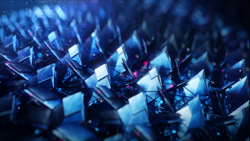 abstract, 3D, blue, digital art