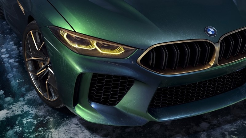 BMW, car, BMW G14/G15/G16, BMW 8 series, high angle, green cars, green car
