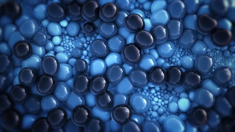 abstract, 3D, pebbles, cyan, blue, gloss