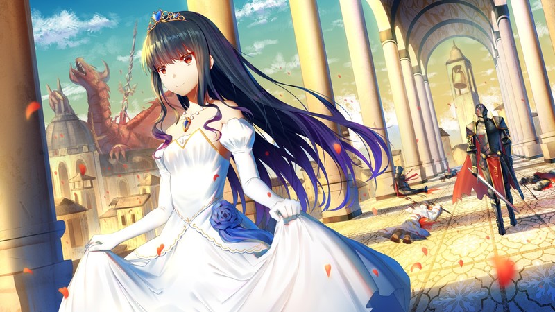 anime, anime girls, dress, knight