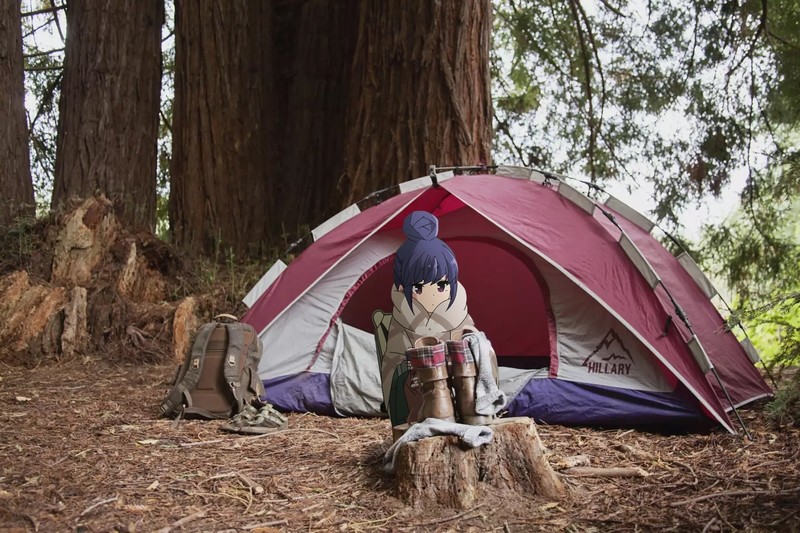 Yuru Camp, Rin Shima, anime girls, camp, tent