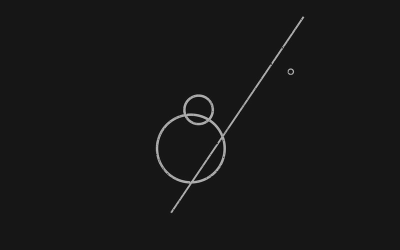 minimalism, geometry, shapes, circle, black background, line art, dark