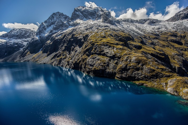 mountains, rock, reflection, Fiordland National Park, New Zealand, river, clouds, nature, landscape