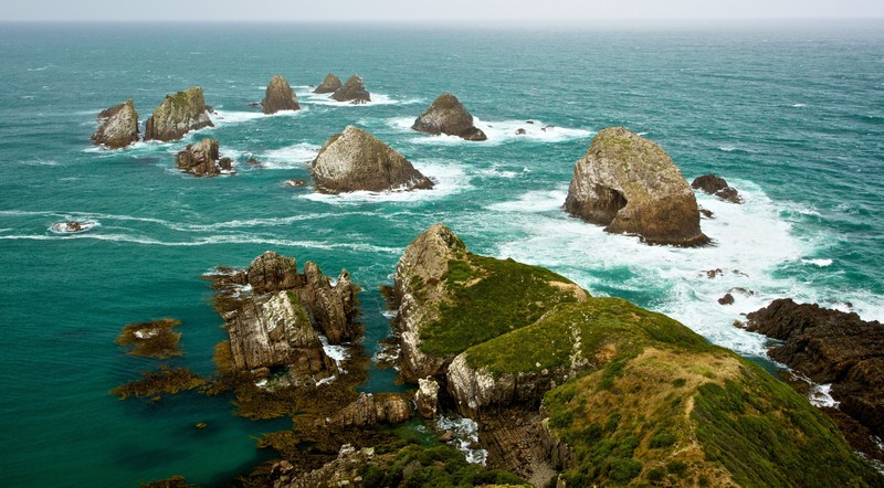 sea, New Zealand, nature, waves, island, water, coast, horizon, turquoise