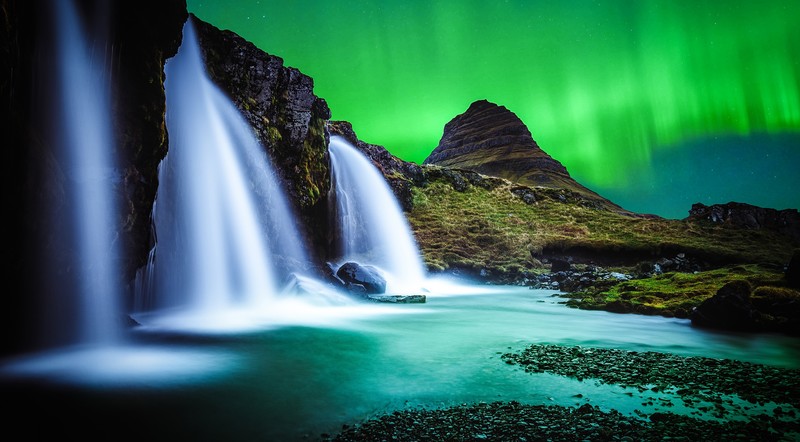 waterfall, nature, landscape, Iceland