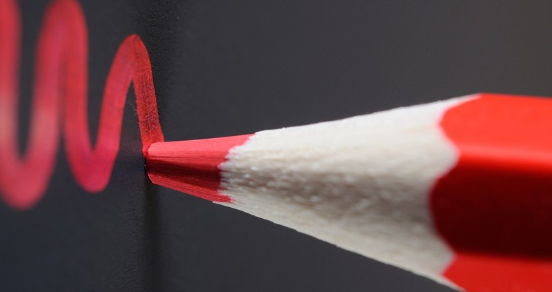 macro, red, pencils