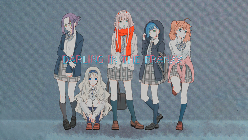 Darling in the FranXX, anime girls, Zero Two (Darling in the FranXX), Ichigo (Darling in the FranXX), Code:390 (Miku), Code:556 (Kokoro), Code:196 (Ikuno)