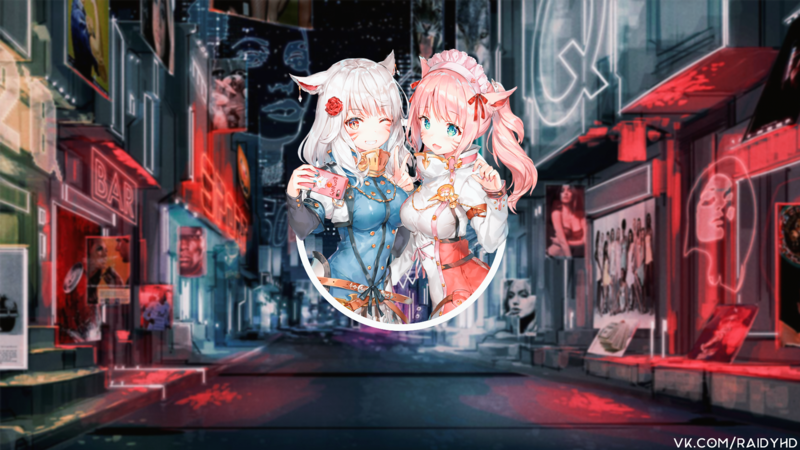 anime girls, picture-in-picture, anime