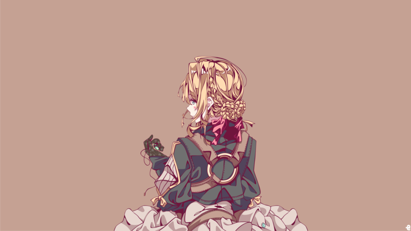 Violet Evergarden, anime girls, anime, blonde, simple background