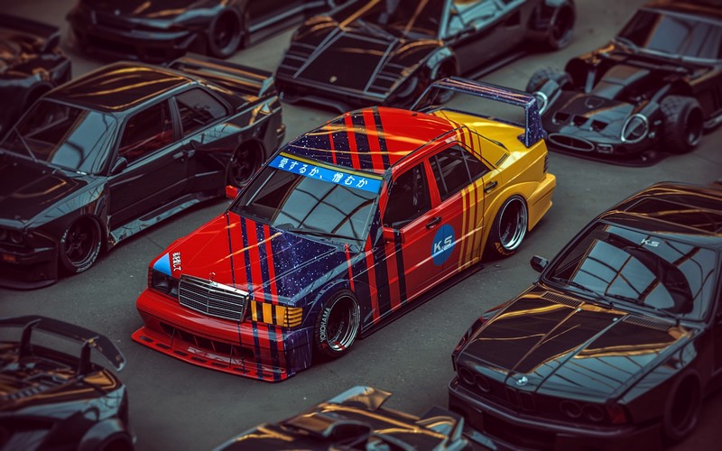 3D, render, car, Khyzyl Saleem, Mercedes-Benz W124