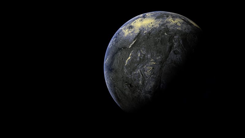 planet, surface, dark, shadow, space, 4k