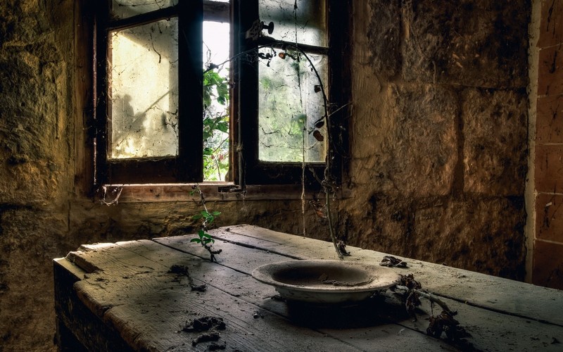 room, old, ruin, window