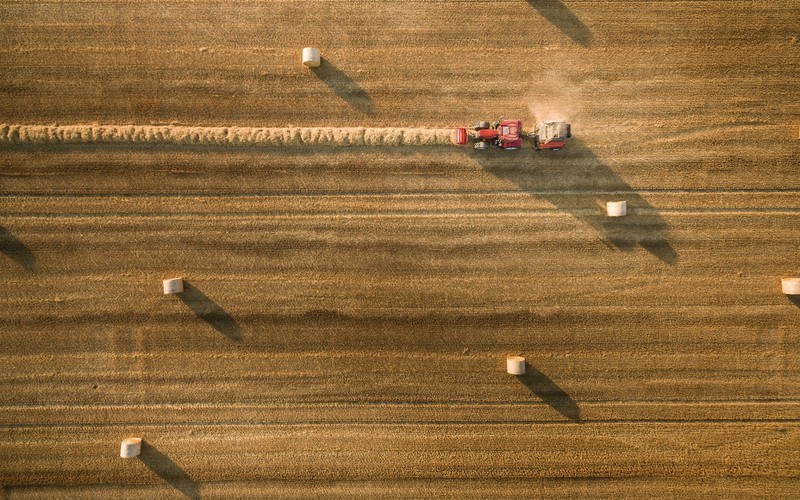 aerial view, field, vehicle, tractors, heavy equipment
