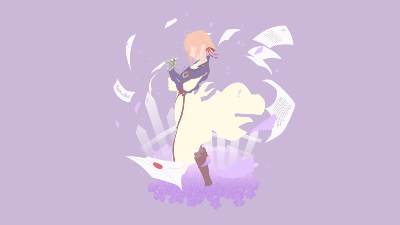 Violet Evergarden, anime girls, minimalism, simple background, blonde