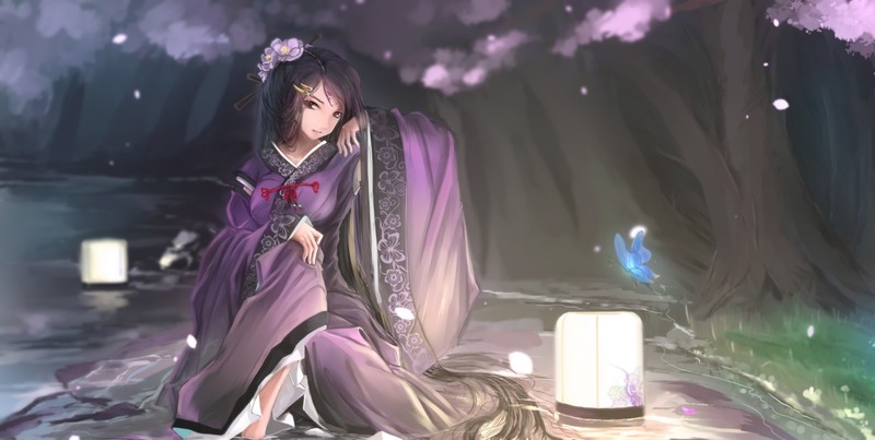 anime girls, 一筆, hanfu