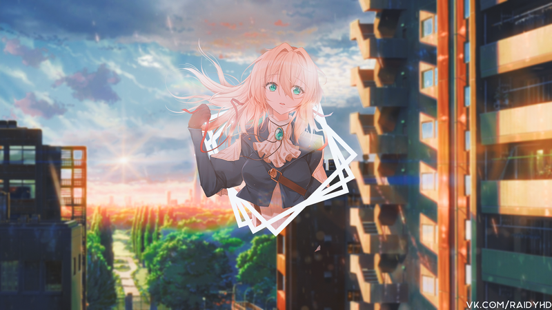 anime, anime girls, picture-in-picture, Violet Evergarden