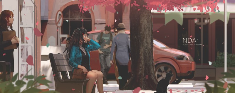 Kyokazu, anime girls, artwork, original characters, car, Audi A2