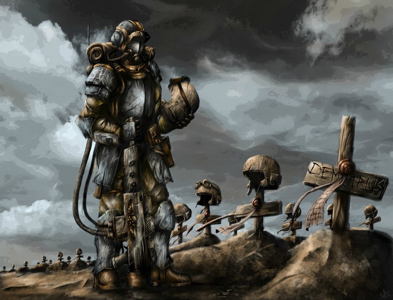 Warhammer 40,000, Warhammer, artwork, soldier, grave