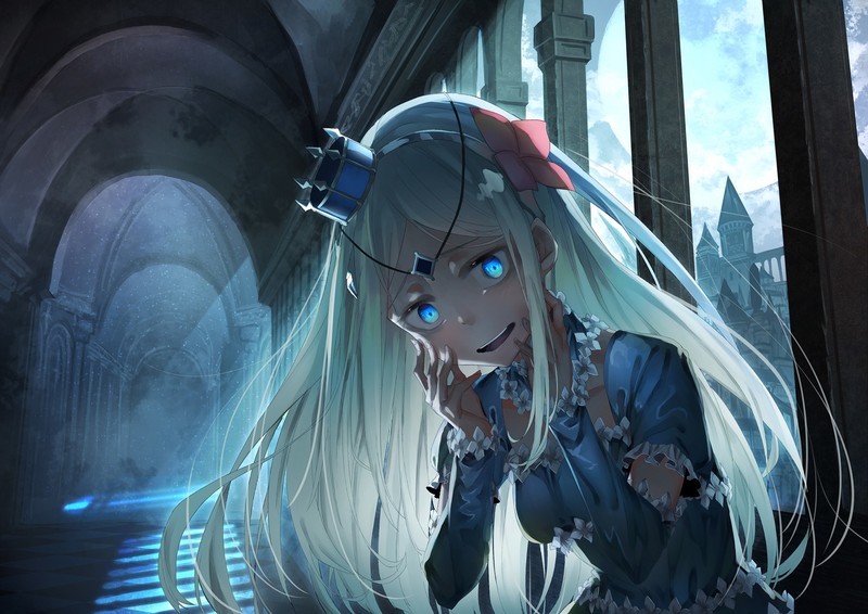 Overlord (anime), anime girls, crown, blond hair, blue eyes